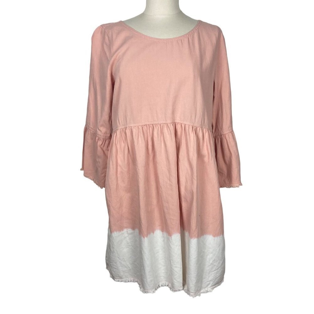 Anthropologie Holding Horses Dress Womens 14 Lilibet Dip Dye Ombre Bell Sleeves